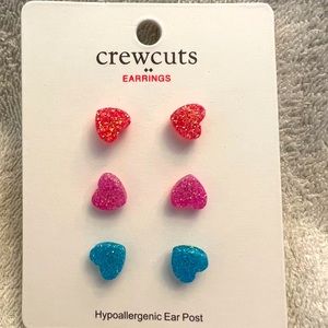 J Crew 3 different colors of sparkly hearts. NWT